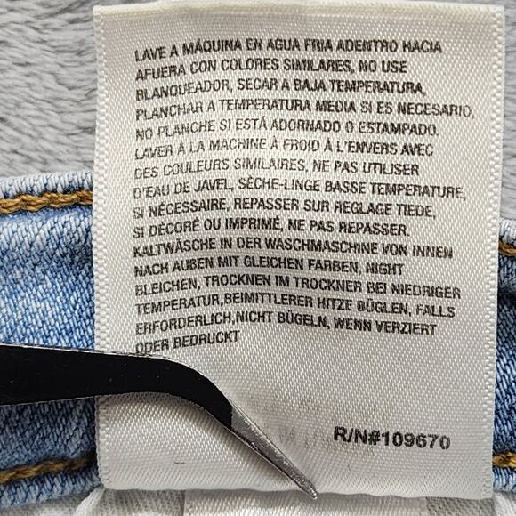 AGOLDE Jeans Womens 32 Blue Light Wash Sophie Raw Hem High Rise Crop Skinny - Picture 8 of 13